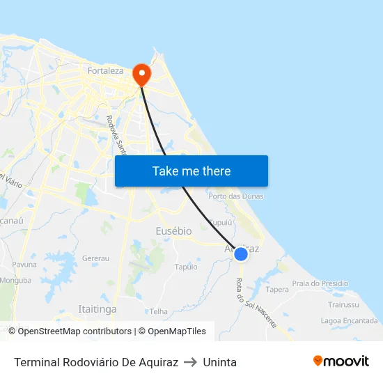 Terminal Rodoviário De Aquiraz to Uninta map