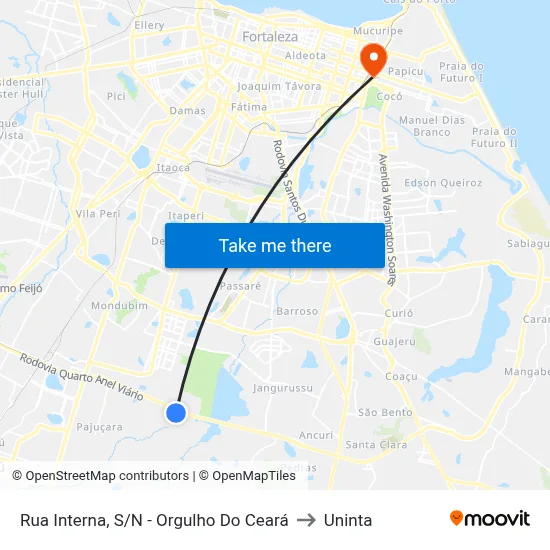 Rua Interna, S/N - Orgulho Do Ceará to Uninta map