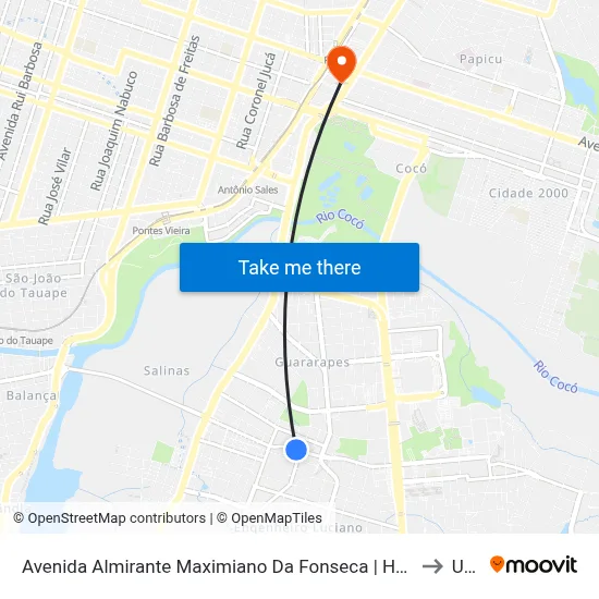 Avenida Almirante Maximiano Da Fonseca | Hospital Unimed Sul - Luciano Cavalcante to Uninta map