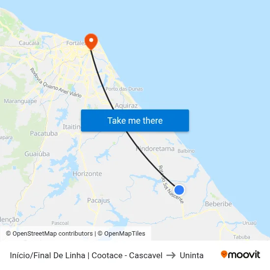 Início/Final De Linha | Cootace - Cascavel to Uninta map