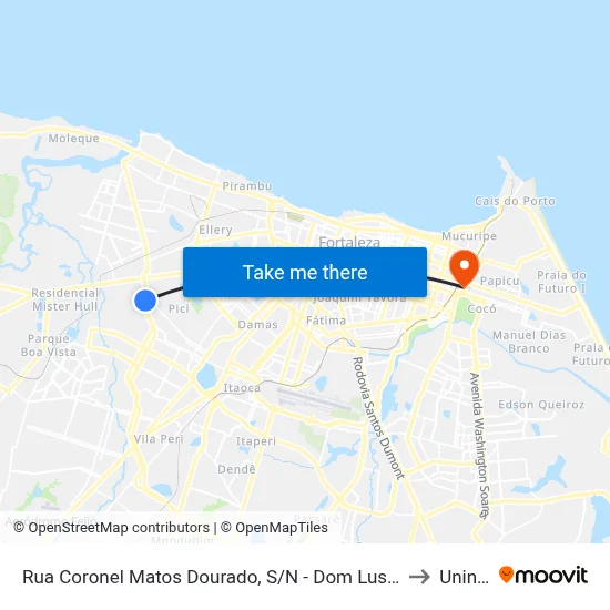 Rua Coronel Matos Dourado, S/N - Dom Lustosa to Uninta map