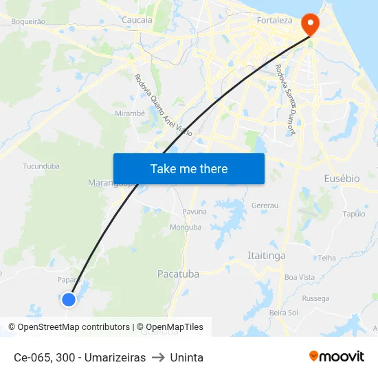 Ce-065, 300 - Umarizeiras to Uninta map