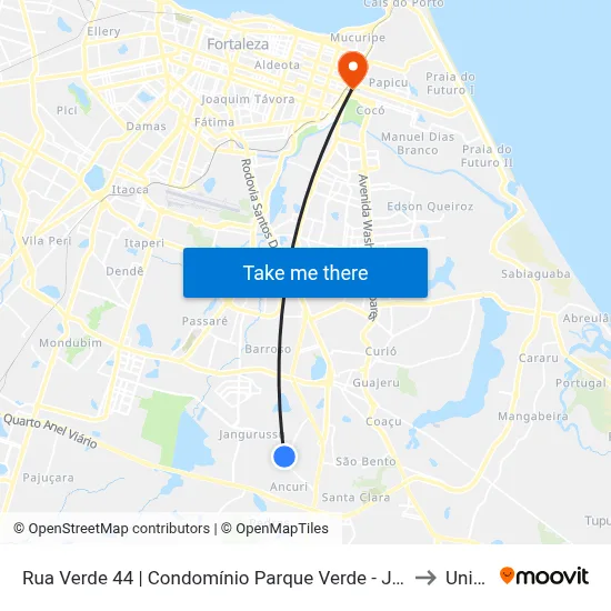 Rua Verde 44 | Condomínio Parque Verde - Jangurussu to Uninta map