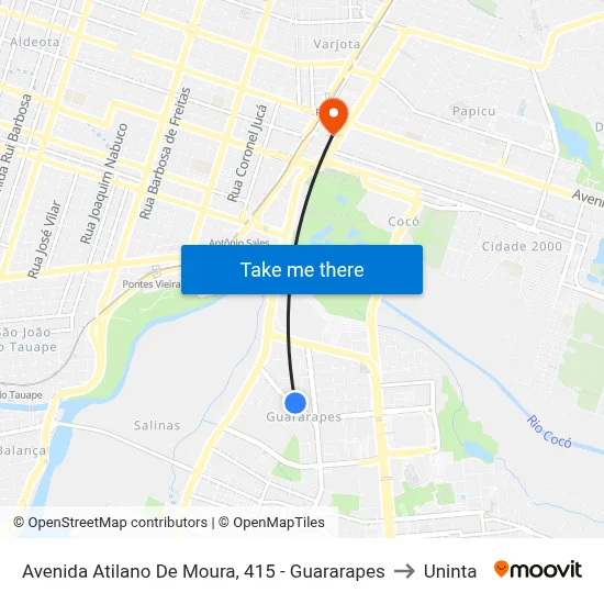 Avenida Atilano De Moura, 415 - Guararapes to Uninta map