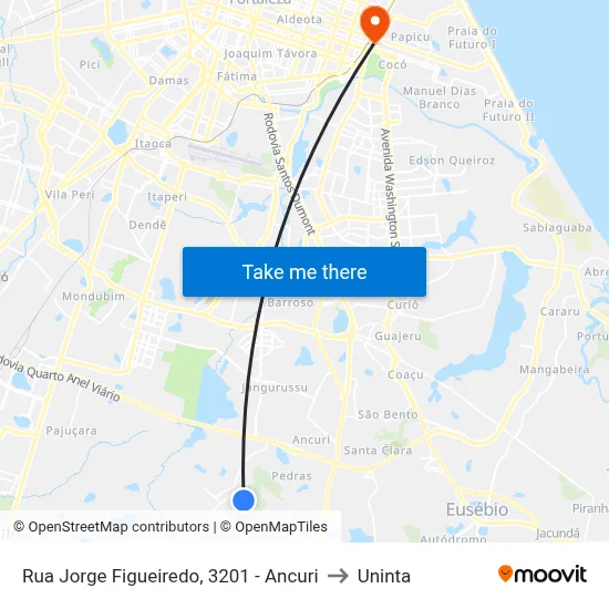 Rua Jorge Figueiredo, 3201 - Ancuri to Uninta map