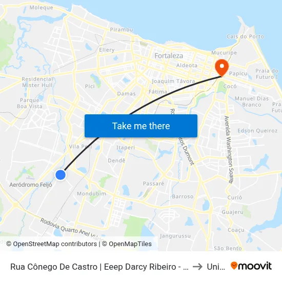 Rua Cônego De Castro | Eeep Darcy Ribeiro - Canindezinho to Uninta map