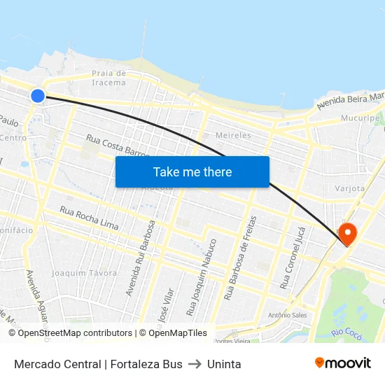 Mercado Central | Fortaleza Bus to Uninta map