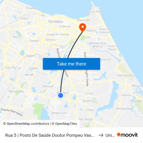 Rua 5 | Posto De Saúde Doutor Pompeu Vasconcelos - Barroso to Uninta map