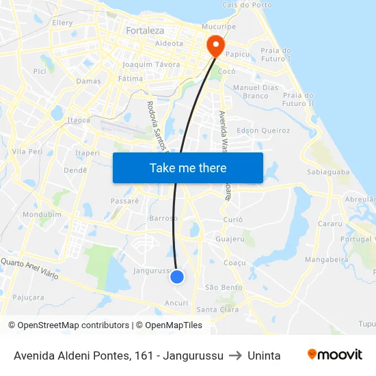 Avenida Aldeni Pontes, 161 - Jangurussu to Uninta map