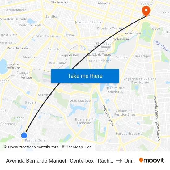 Avenida Bernardo Manuel | Centerbox - Rachel De Queiroz to Uninta map