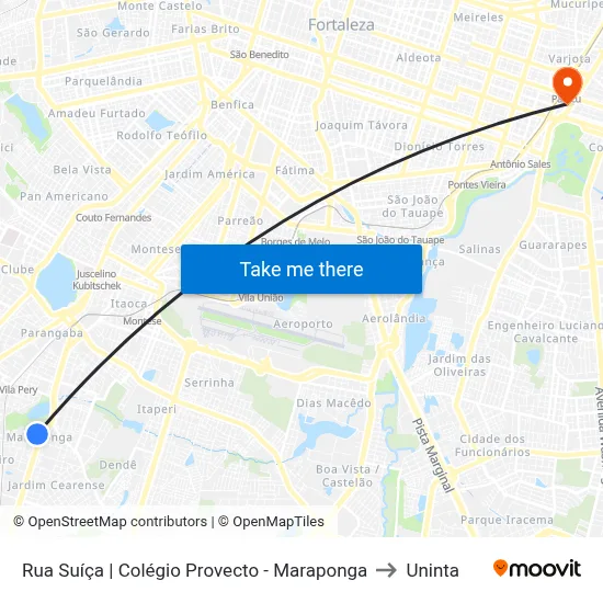 Rua Suíça | Colégio Provecto - Maraponga to Uninta map