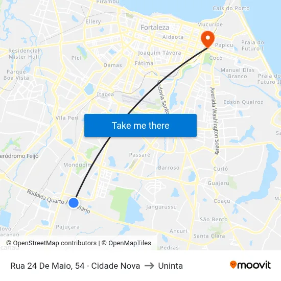 Rua 24 De Maio, 54 - Cidade Nova to Uninta map