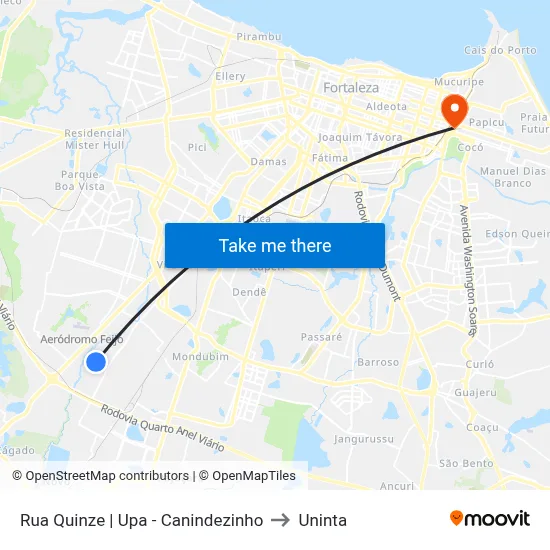 Rua Quinze | Upa - Canindezinho to Uninta map
