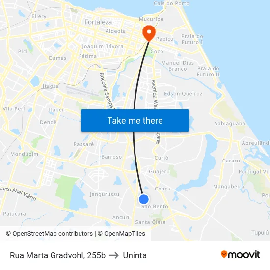 Rua Marta Gradvohl, 255b to Uninta map