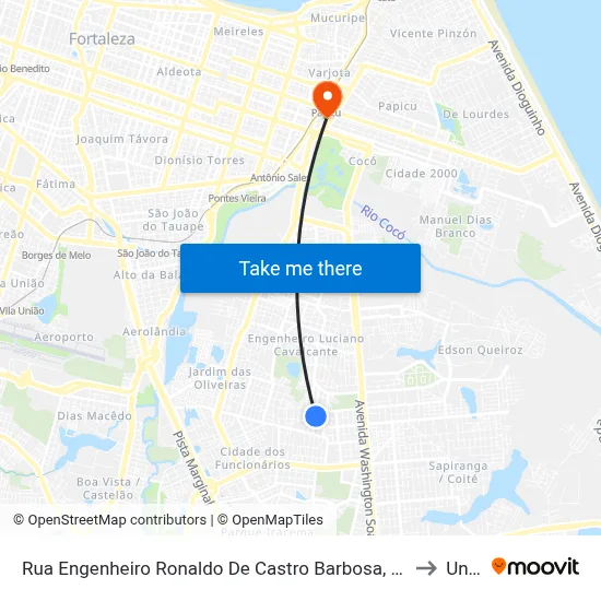 Rua Engenheiro Ronaldo De Castro Barbosa, 511 - Parque Manibura to Uninta map