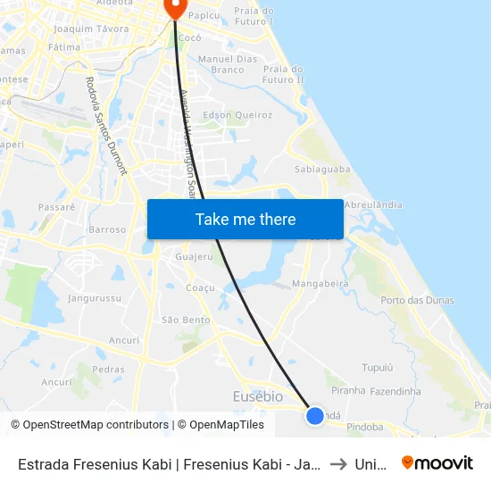 Estrada Fresenius Kabi | Fresenius Kabi - Jacundá to Uninta map