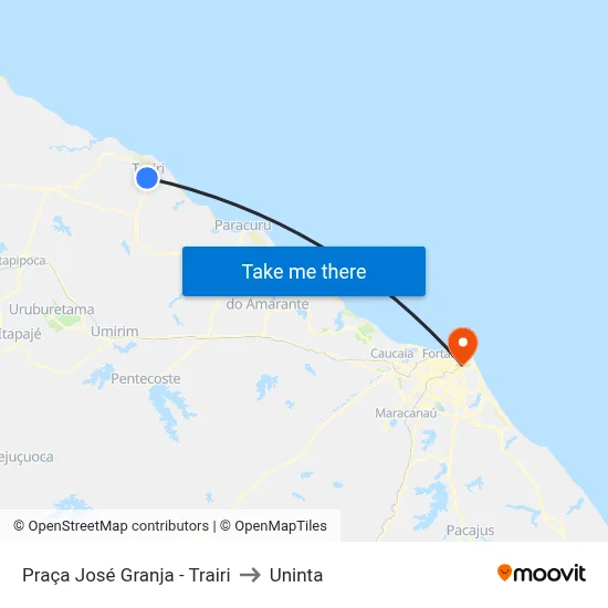 Praça José Granja - Trairi to Uninta map