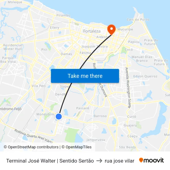 Terminal José Walter | Sentido Sertão to rua jose vilar map