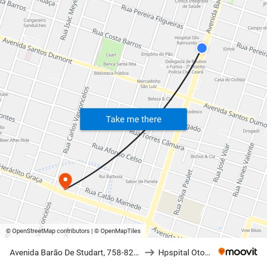 Avenida Barão De Studart, 758-826 - Aldeota to Hpspital Otoclinica map