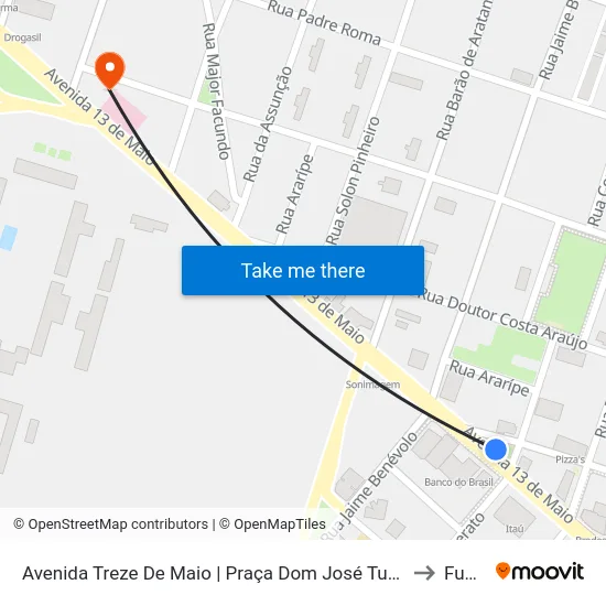 Avenida Treze De Maio | Praça Dom José Tupinambá Da Frota - Fátima to Funcipe map