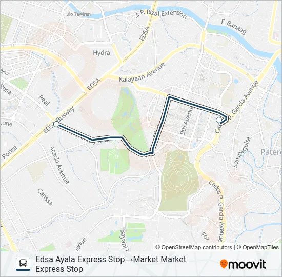 EAST EXPRESS Bus Line Map