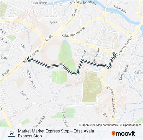 EAST EXPRESS bus Line Map