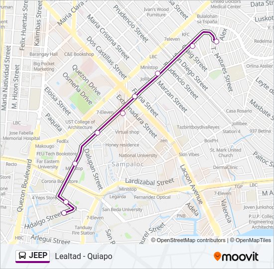 JEEP Bus Line Map