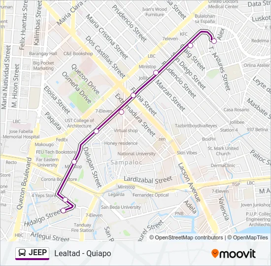 JEEP Bus Line Map