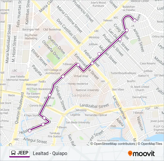 JEEP Bus Line Map