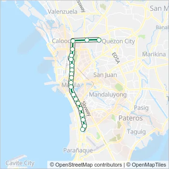 LRT 1 Train Line Map