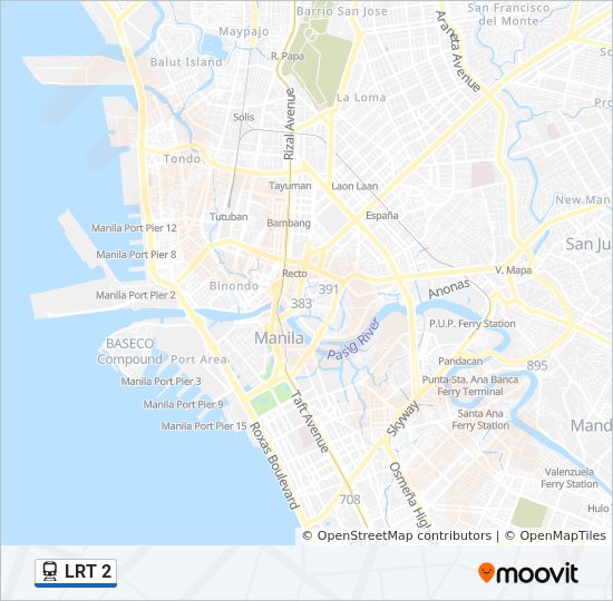 Lrt 2 Route Schedules Stops Maps Santolan