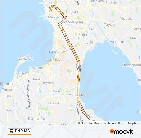 PNR MC train Line Map