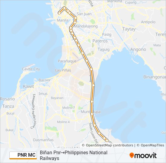 PNR MC train Line Map