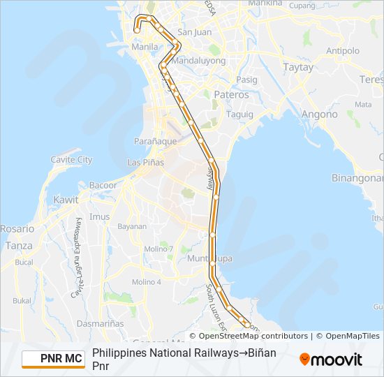 PNR MC train Line Map