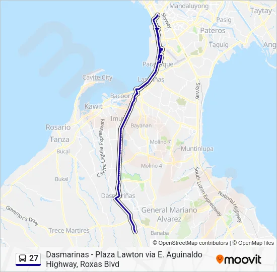 27 Bus Line Map
