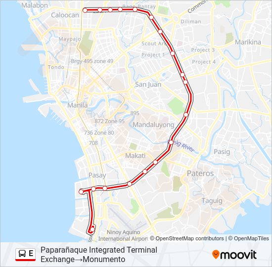 E Bus Line Map