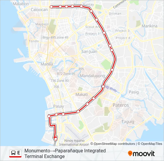 E Bus Line Map