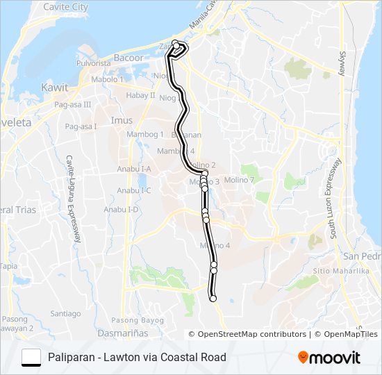 PALIPARAN - LAWTON bus Line Map