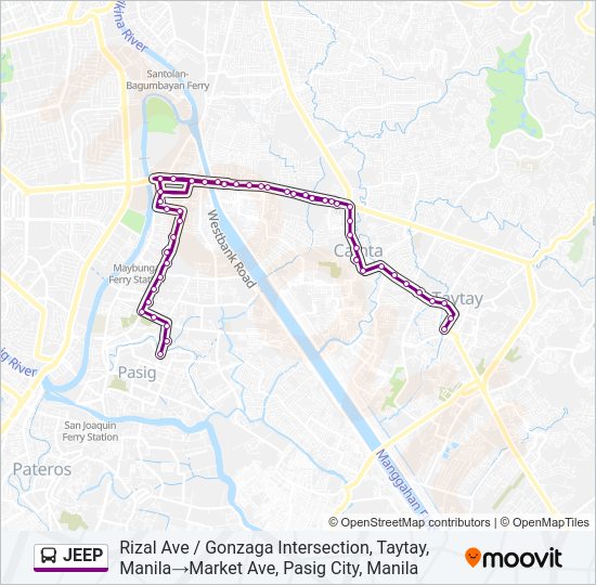 JEEP Bus Line Map