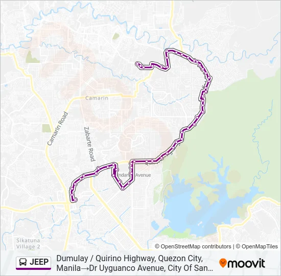 JEEP Bus Line Map