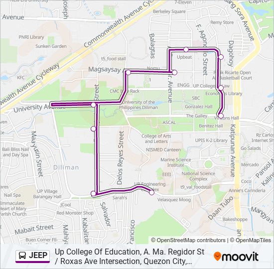 JEEP Bus Line Map