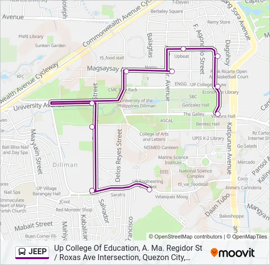 JEEP Bus Line Map