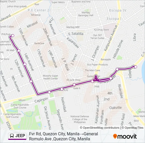 JEEP Bus Line Map