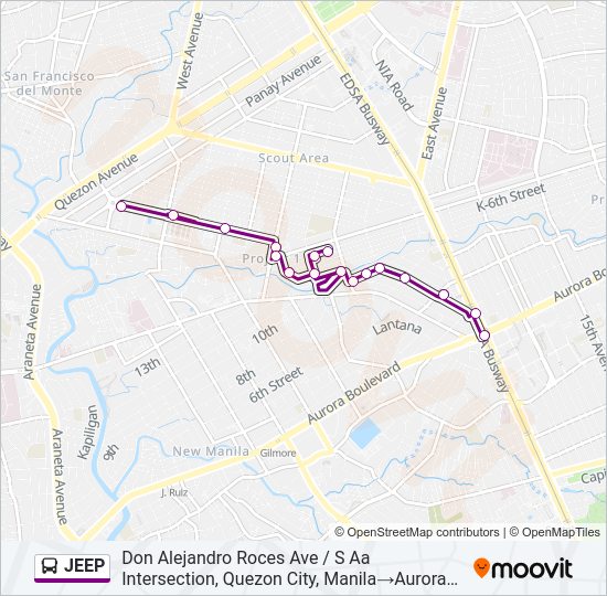 JEEP Bus Line Map