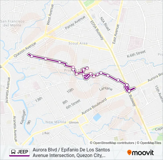 JEEP Bus Line Map