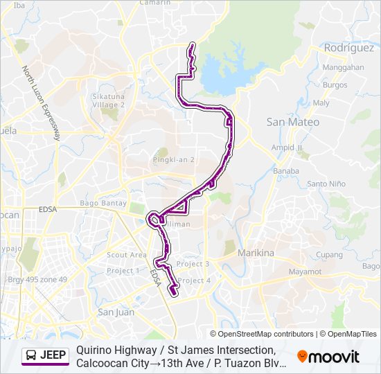 JEEP Bus Line Map