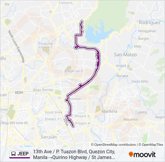 JEEP Bus Line Map