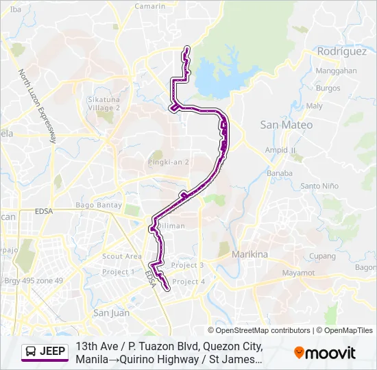 JEEP Bus Line Map