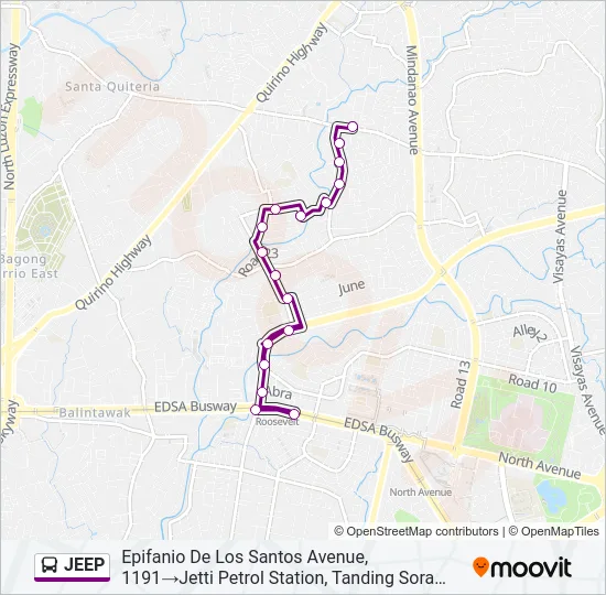 JEEP Bus Line Map