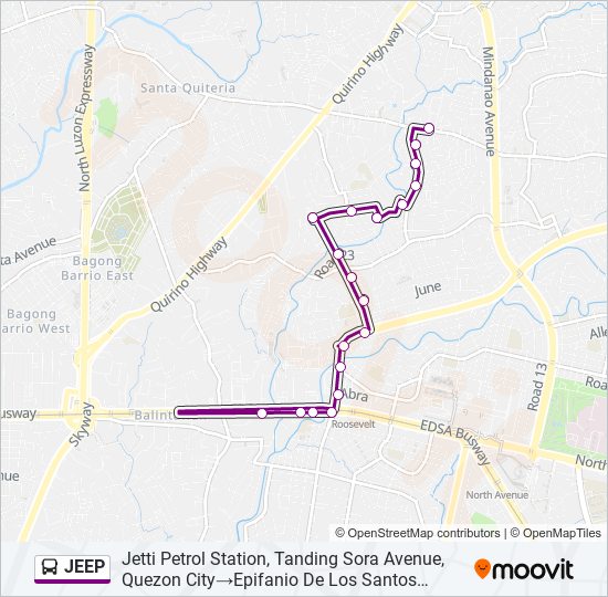 JEEP Bus Line Map